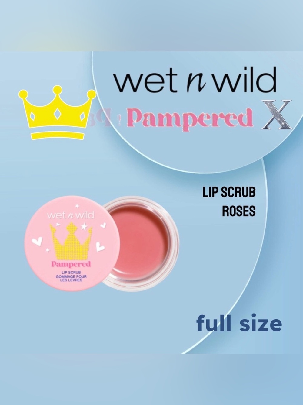🇺🇸🆕📦NIB WET N WILD x PAMPERED |FULL| Glow & Plump Roses Exfoliating lip scrub